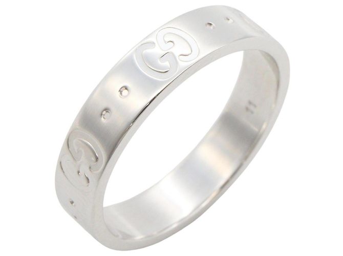 Anillo Gucci Icon Band en oro blanco de 18K Plata