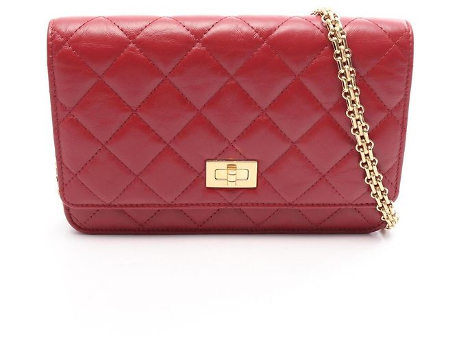 Borsa a tracolla Chanel 2.55 Matelassé Rosso