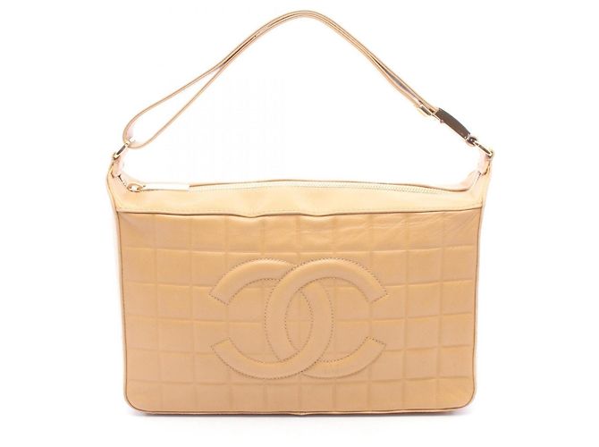 Bolsa de Ombro Chanel Chocolate Bar Coco Mark Marrom