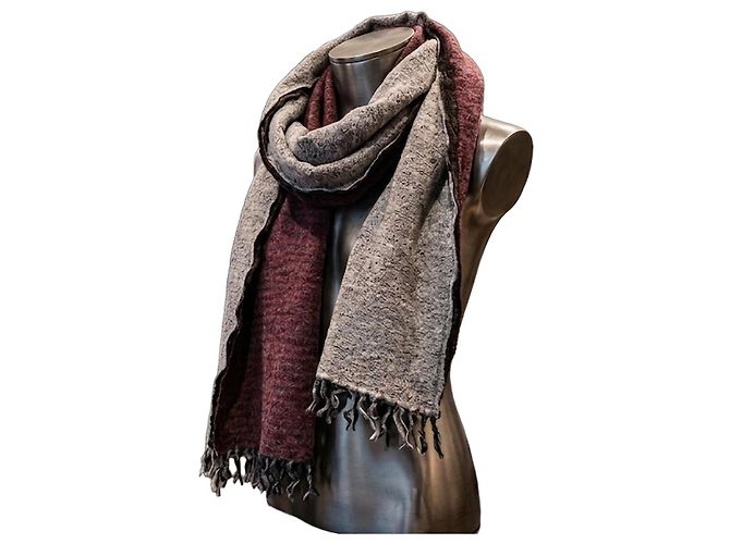 Cachecol Furla em lã e viscose Cinza Bordeaux