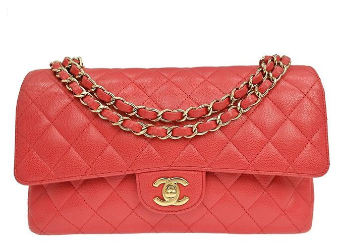 Chanel Timeless - Classic Double Flap Quilted Caviar Medium Rosa
