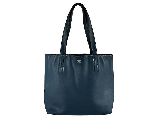 Hermès Borsa a mano Hermes HERMES Double Sens 28 Nero Arancione