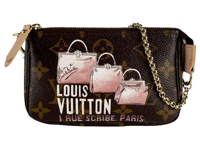 Louis Vuitton Mini Pochette Accessoires Marrone Beige