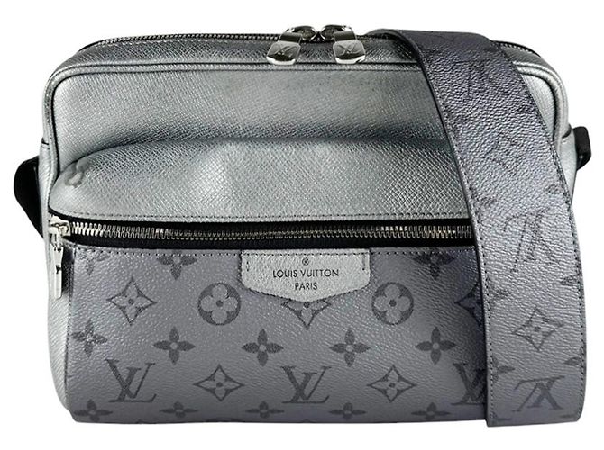 Borsa a tracolla Louis Vuitton in pelle argento