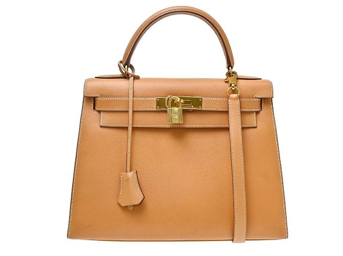 Hermès Hermes Kelly Beige Courchevel com Gold Hardware 28 Bege