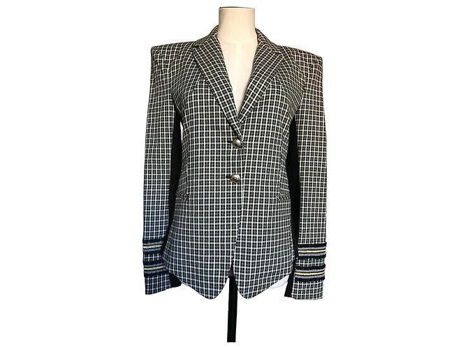 Patrizia Pepe Check blazer Black White Green