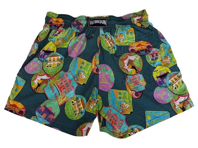 Vilebrequin Men's Swim Shorts Blue Multiple colors Green 