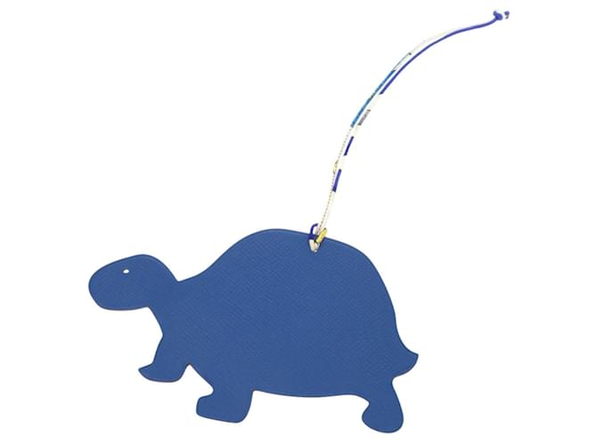 Hermès Petit H Tortue Blue Gray Leather Accessory Bag Charm Marron Bleu 