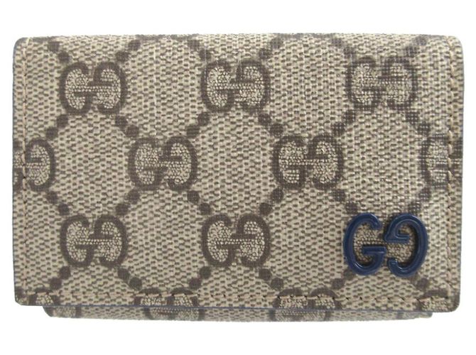 Portafoglio tri-fold Gucci Beige e Blu