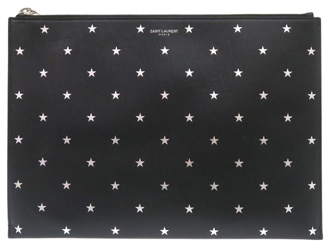 Yves Saint Laurent Black Leather Clutch Bag 