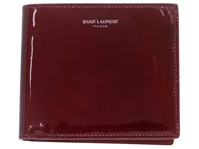 Portefeuille bi-fold Yves Saint Laurent Bordeaux Red Rouge 