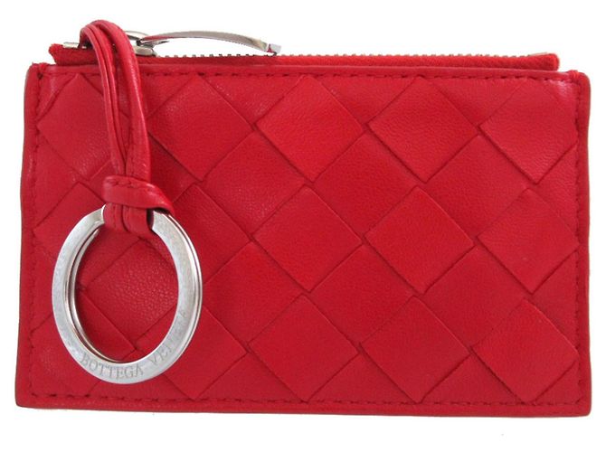 Monedero de piel roja Bottega Veneta