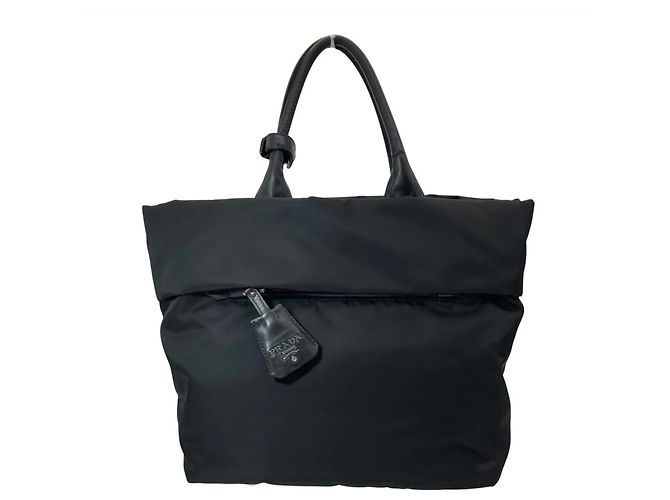 Bolsa de Ombro Prada Tessuto Preto