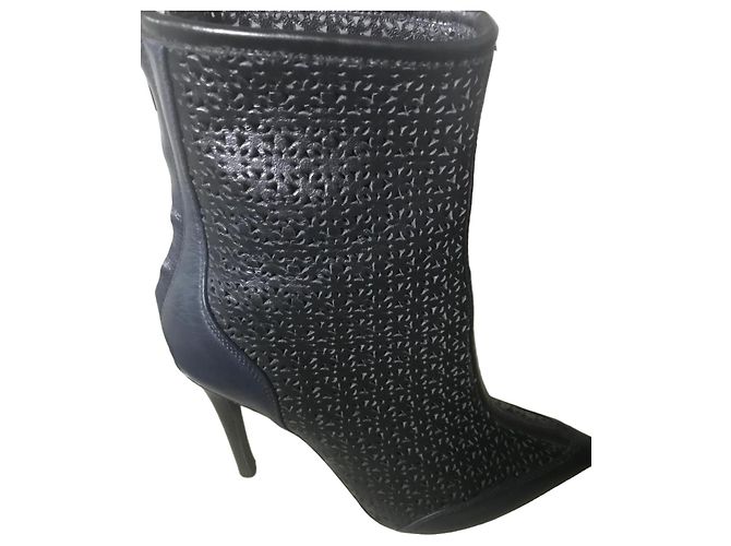 Botines John Galliano de cuero azul