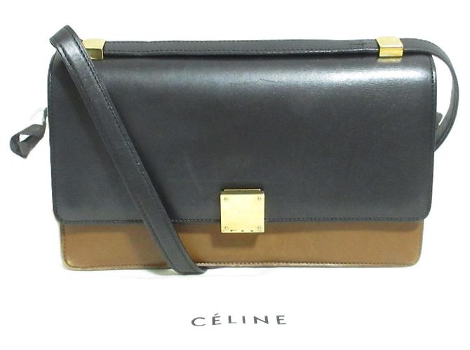 Céline Celine Phoebe Philo Collection Classic Box Shoulder Bag Marrone Nero