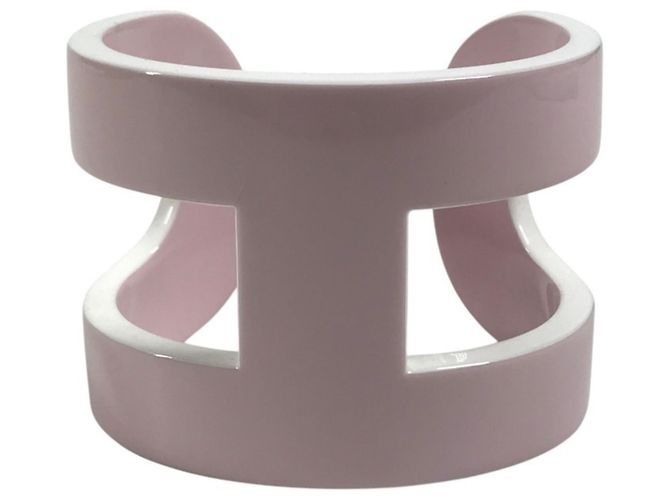 Hermès Bracciale Ano Hermes in rosa e bianco