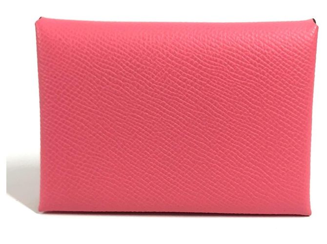Hermès Monedero Hermes de piel Epsom Rosa