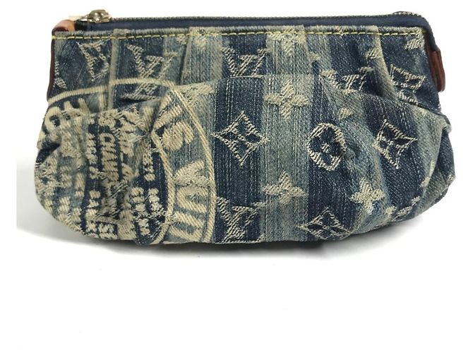 Pochette à maquillage Louis Vuitton Monogram Denim Trousselaye Bleu
