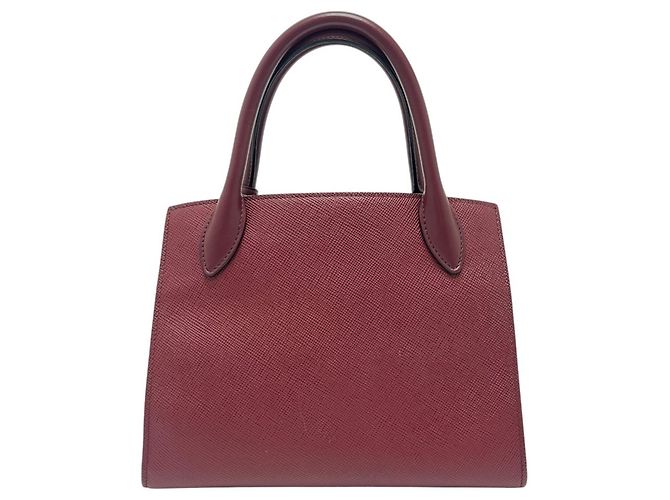 Borsa Prada in pelle Saffiano rosso vino Bordò