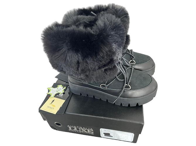 Autre Marque Botas de invierno de piel negra Australia Luxe Collective Negro