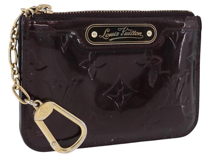 LOUIS VUITTON Monogram Vernis Pochette Cles NM Monedero Amarante M93557 Auth 195596 Burdeos