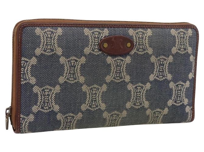 Céline Portafoglio CELINE Paris Macadam Canvas Blu Auth 197117