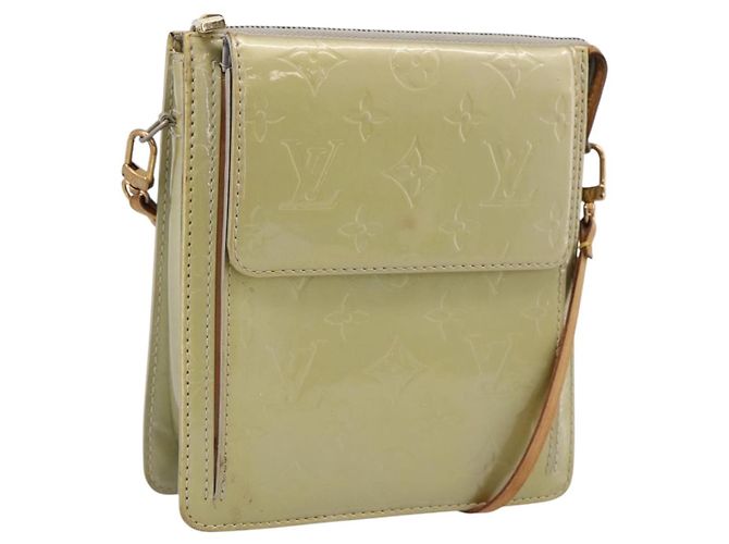 LOUIS VUITTON Monogram Vernis Motto Accessory Pouch Gris M91030 LV Auth BA14984 Grey