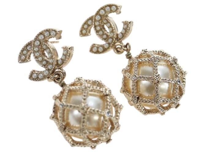 CHANEL COCO Mark Pierce metal tono dorado CC Auth 195948M