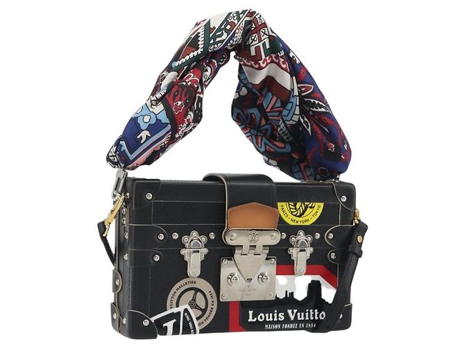 Borsa a tracolla LOUIS VUITTON Epi Petite Mar Nero Argento LV Auth 195331M