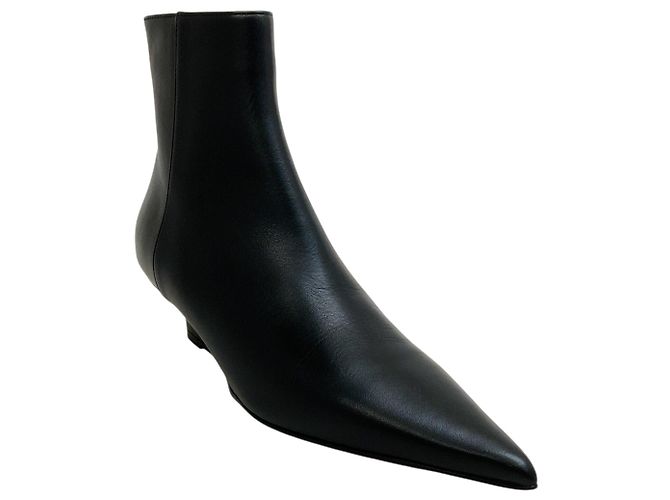 Totême Botines de cuña mini en cuero negro Toteme