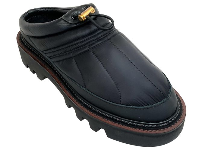 Sacai Black Micro Puffer Mules