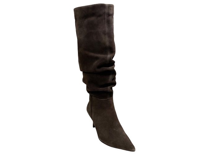 Jonathan Simkhai Stivaletti slouchy Jordi in camoscio marrone Simkhai