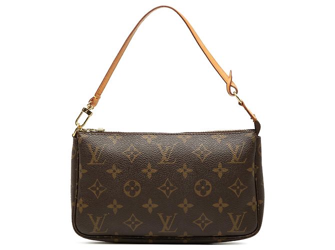 Bolso de hombro Louis Vuitton Monogram Pochette Accessoires Marrón Castaño