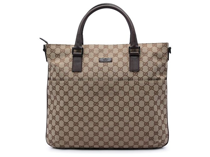 Bolsa Satchel Gucci GG Canvas Bege