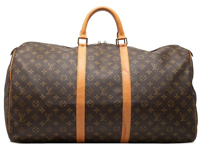 Borsa da viaggio Louis Vuitton Monogram Keepall 55 Marrone