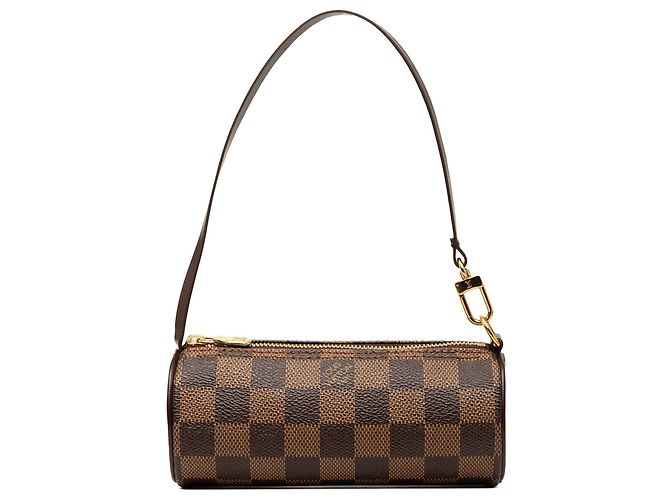 Bolsa de Mão Louis Vuitton Damier Ebene Papillon Pochette Castanha
