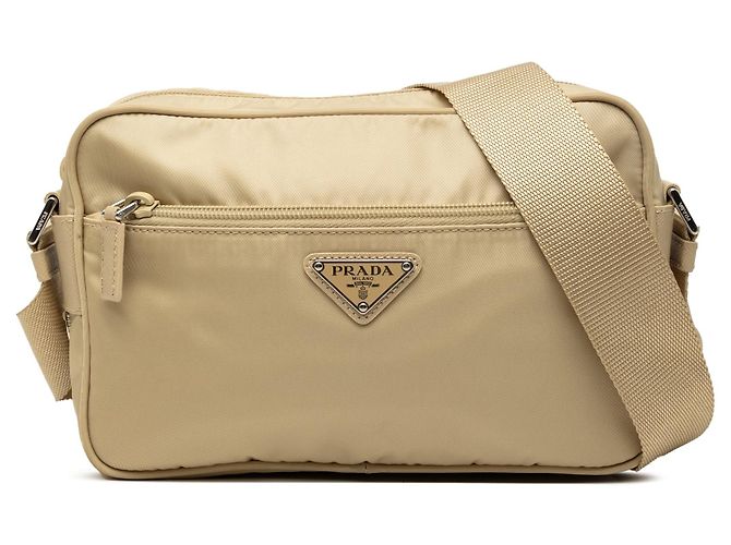 Saffiano Bolsa Camera Prada Tessuto Bege