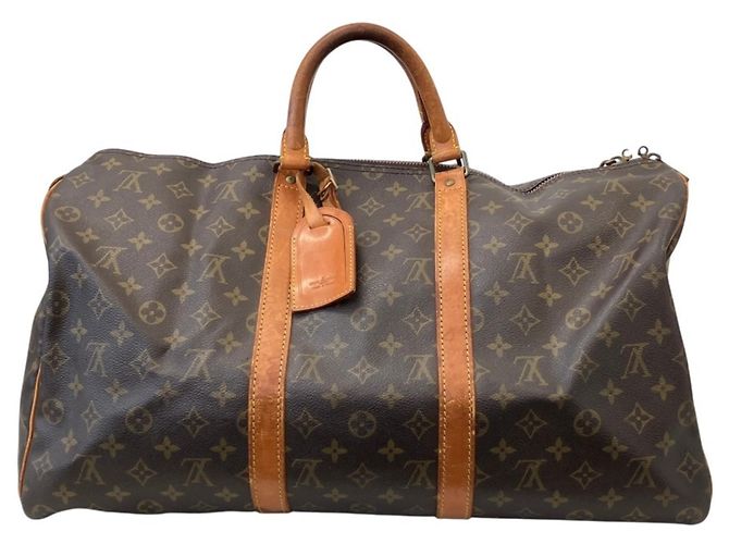 Sac Boston Louis Vuitton Monogram Keepall 50 Marron