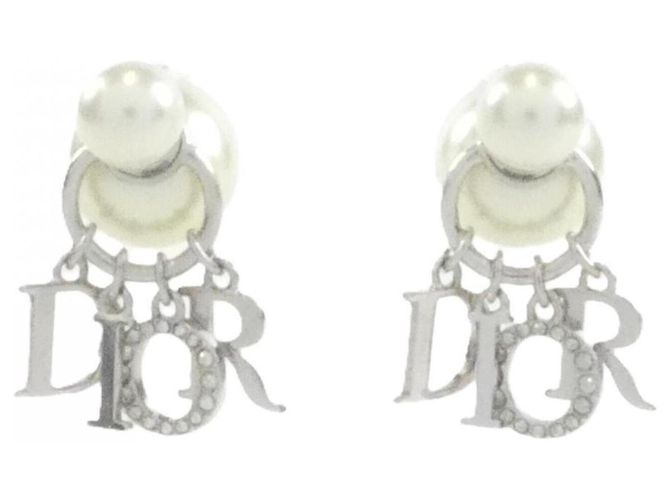 Boucles d'oreilles Christian Dior Tribal E1411TRICY Argenté Blanc