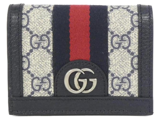 Cartera bi-fold Gucci Ophidia Azul Beige