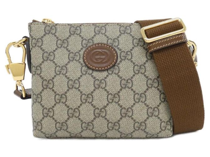 Borsa a tracolla Gucci INTERLOCKING G Marrone Beige