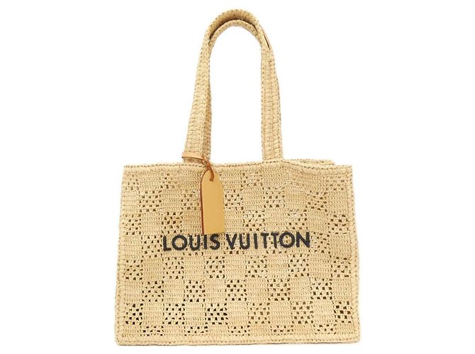 Louis Vuitton Damier Raffia Summer Shopper Tote MM Beige