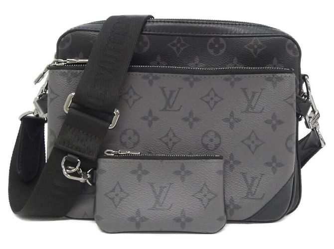 Louis Vuitton Monogram Eclipse Reverse Trio Messenger Shoulder Bag Black