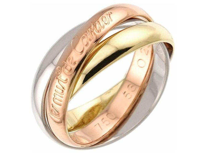 Anello Cartier Trinity in oro bianco rosa e giallo 18K