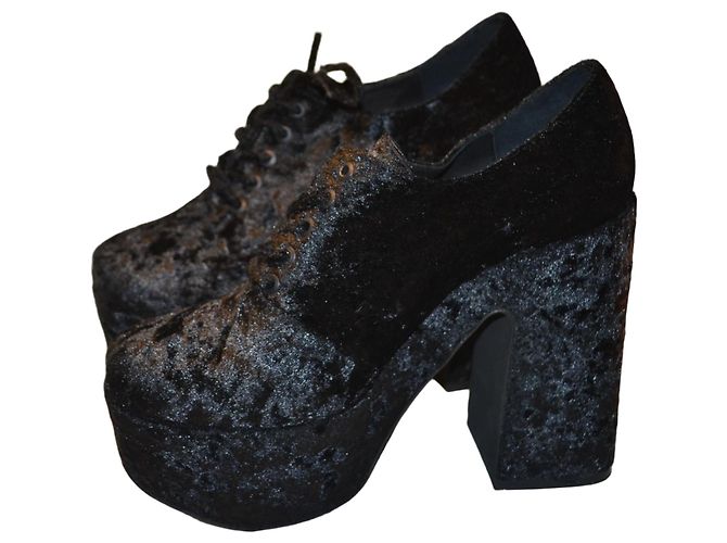 Jeffrey Campbell Chaussures à plateforme en velours noir