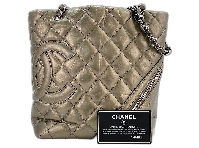 Chanel Cambon Line Gold Schultertasche Golden