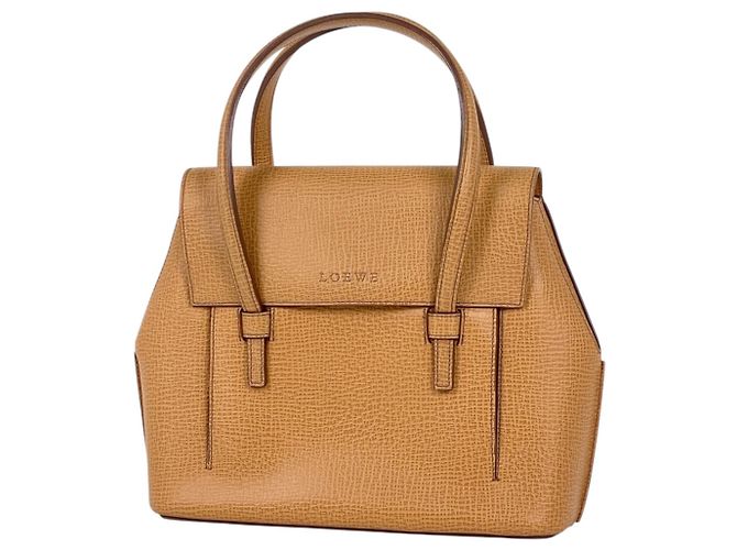 Bolsa de mão em couro 2-Way Loewe Camelo