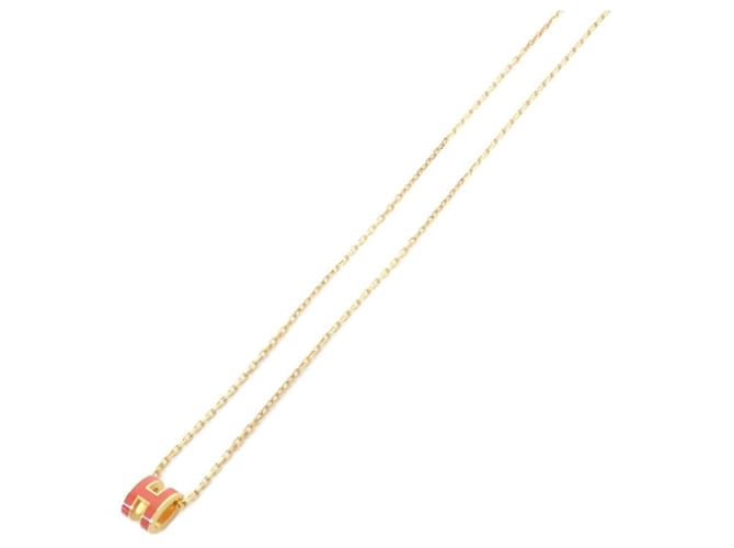 Hermès Colar Hermes Pop H MINI Dourado Laranja 