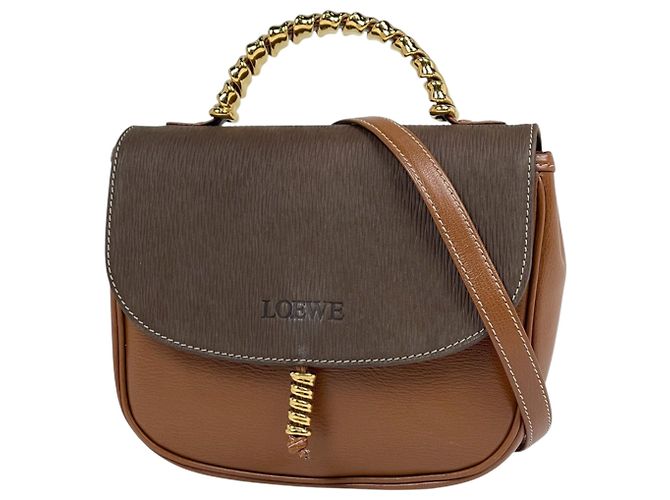Loewe Velázquez 2-Way Lederhandtasche Braun