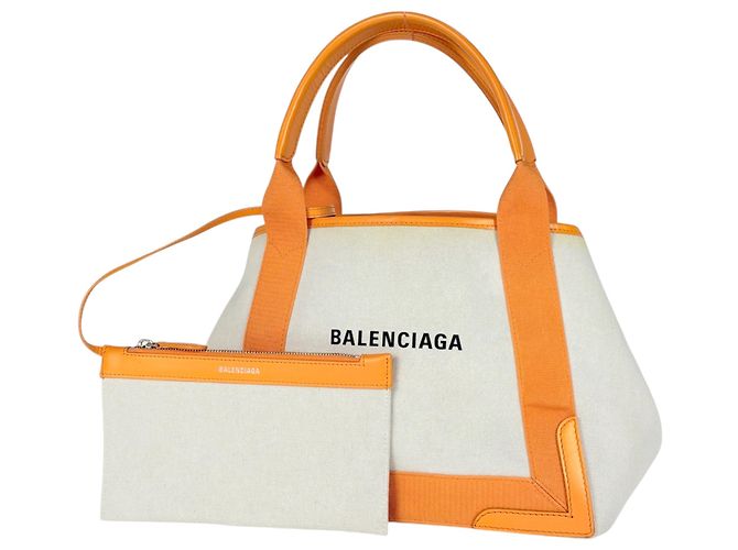 mala Balenciaga Small Cabas Navy Laranja Cru
